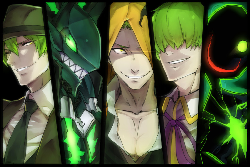 hazama, yuuki terumi, susanoo, and kazuma kuvaru (blazblue and 4 more) drawn by luse_maonang