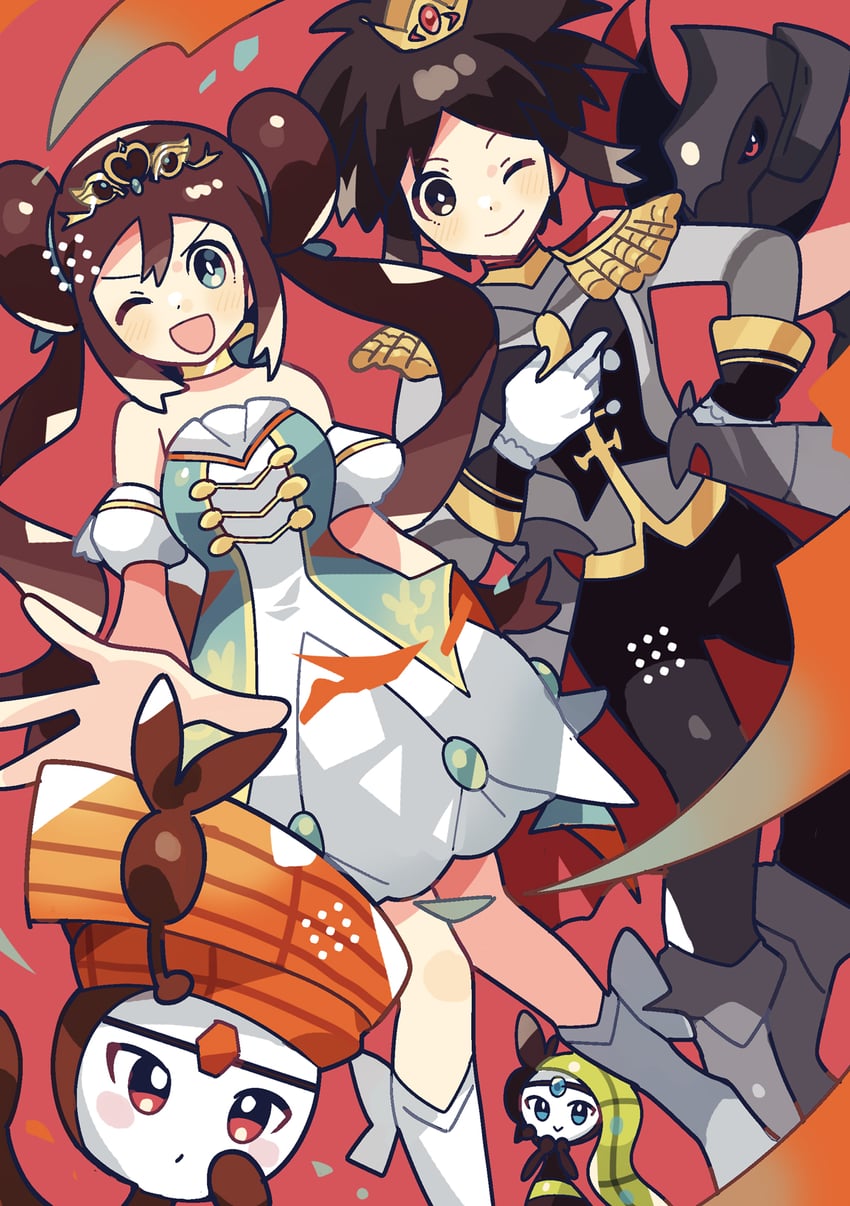 meloetta, haxorus, rosa, and nate (pokemon and 1 more) drawn by anidler91