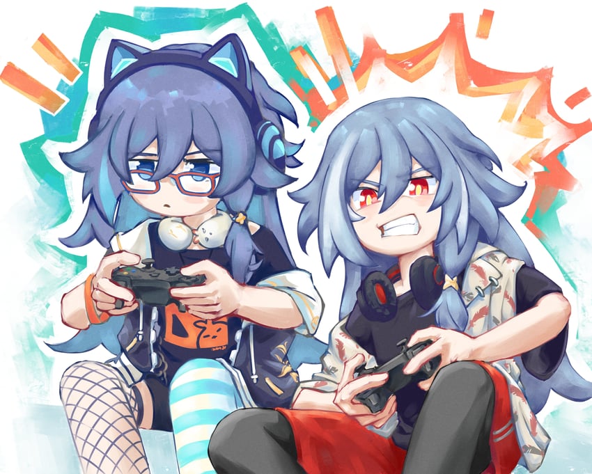 fu hua, herrscher of sentience, and jingwei (honkai and 1 more) drawn by eudaemonm