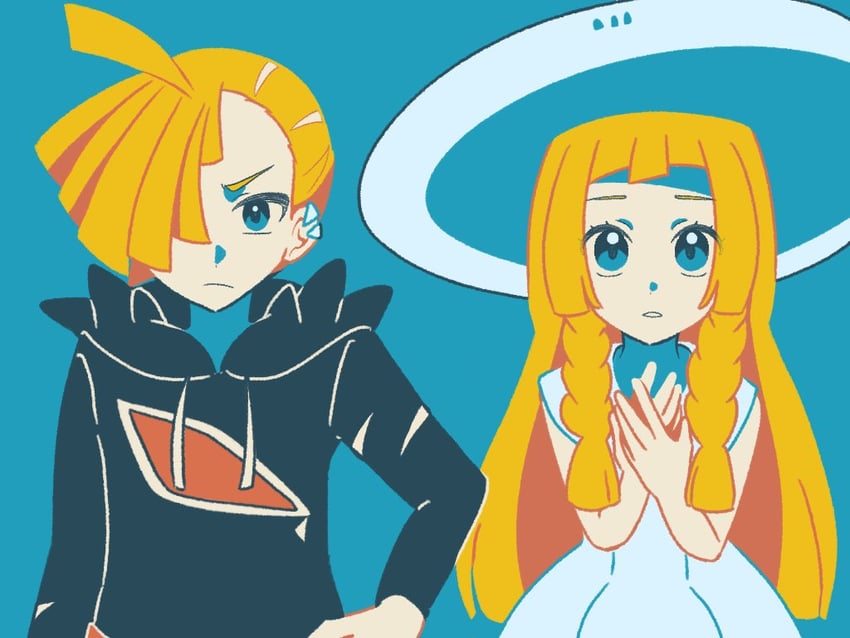 lillie and gladion (pokemon and 1 more) drawn by hiiro99522