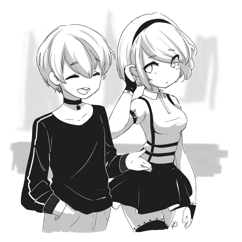 2b and 9s (nier and 1 more) drawn by angelica_(k3lly)