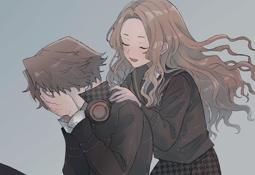 hanamura yousuke and konishi saki (persona and 1 more) drawn by east99hgs