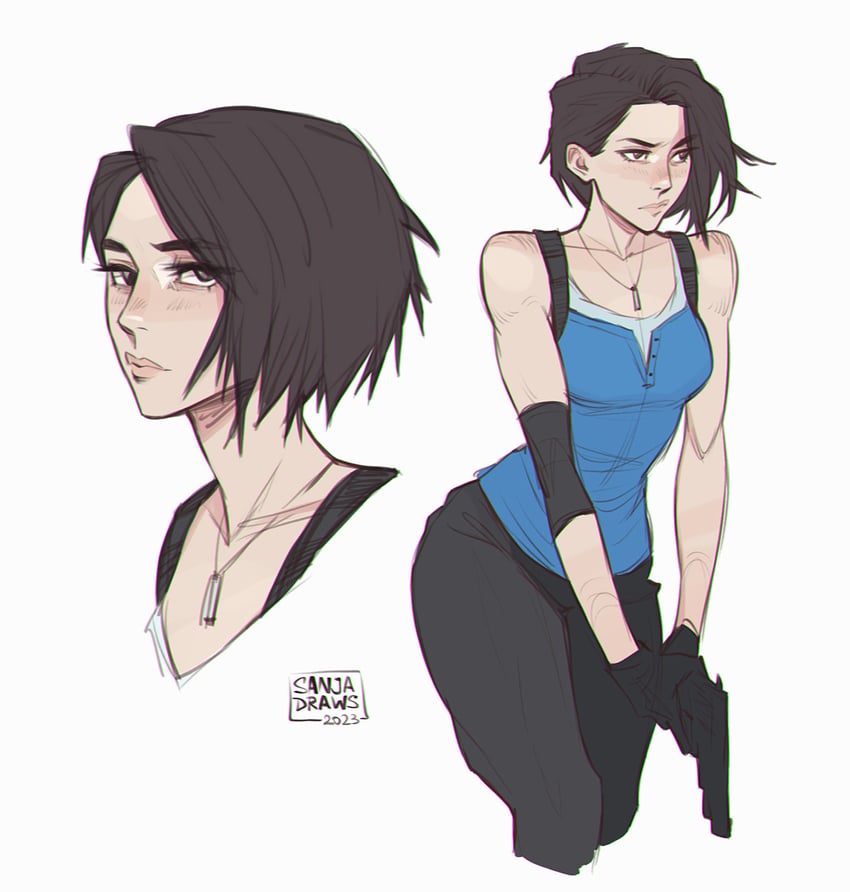 jill valentine (resident evil and 2 more) drawn by sanjadraws