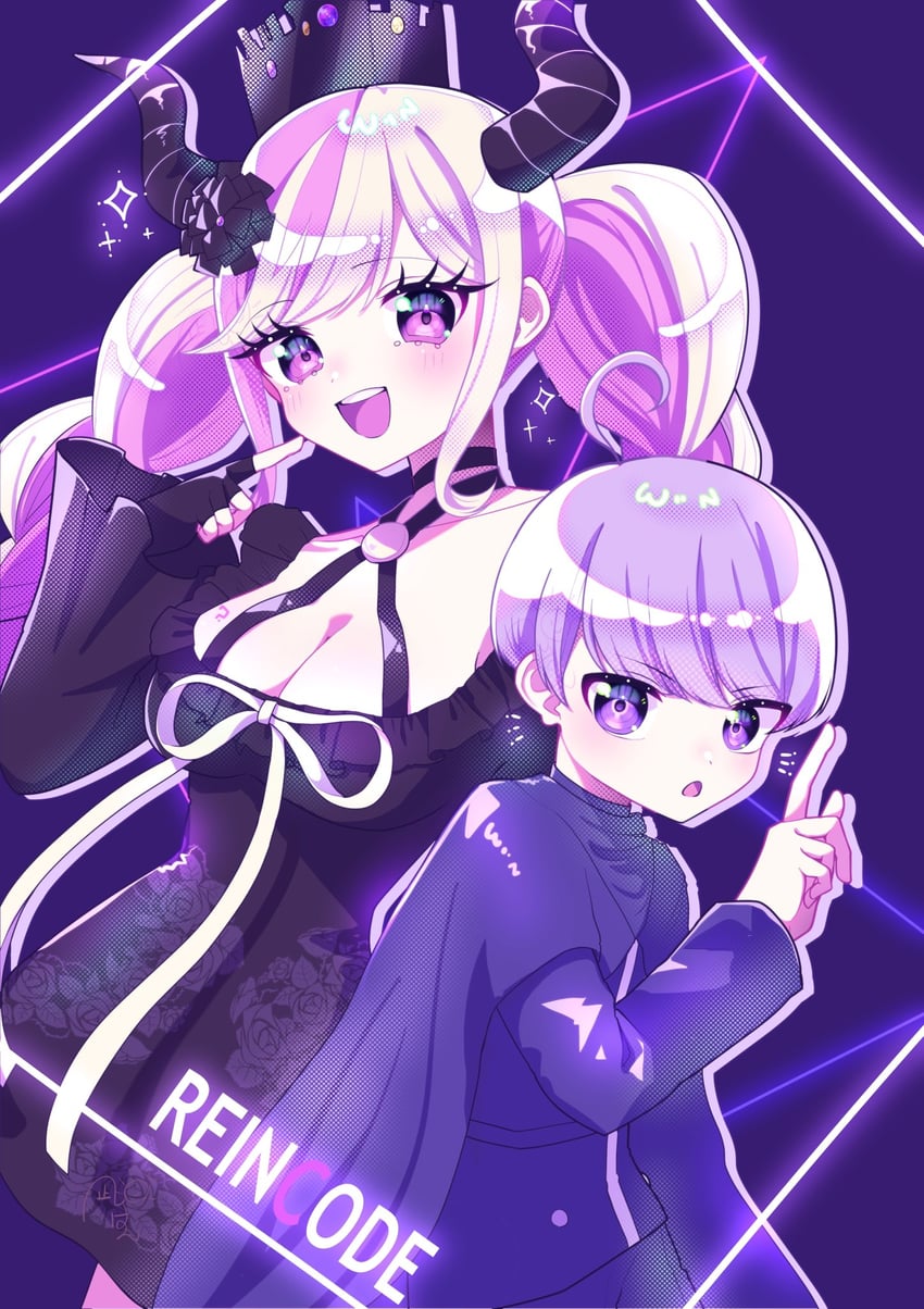 shinigami and yuma kokohead (master detective archives: rain code) drawn by nagipon_(relativity_eins)