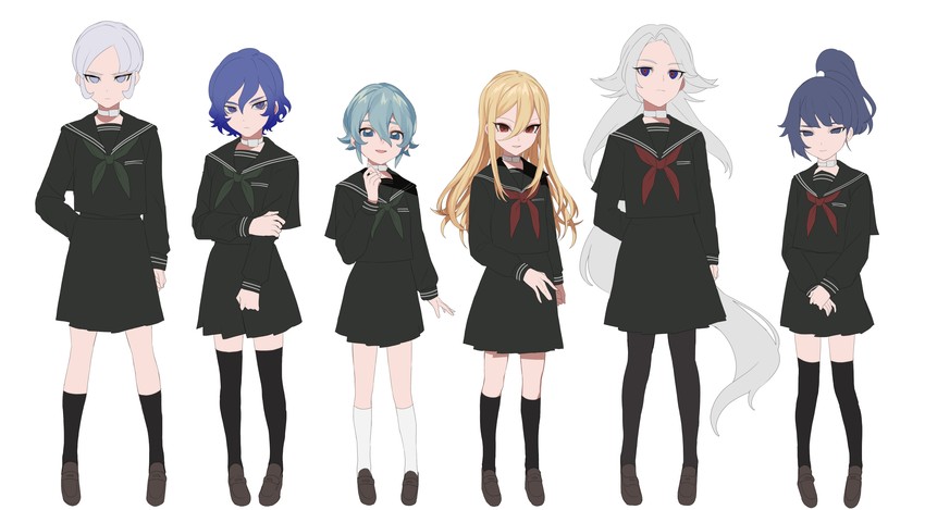 afuro terumi, mizukamiya seiryuu, saotome seiya, shiratori tsumuki, tanizaki yoshiya, and 1 more (inazuma eleven and 1 more) drawn by megusuri