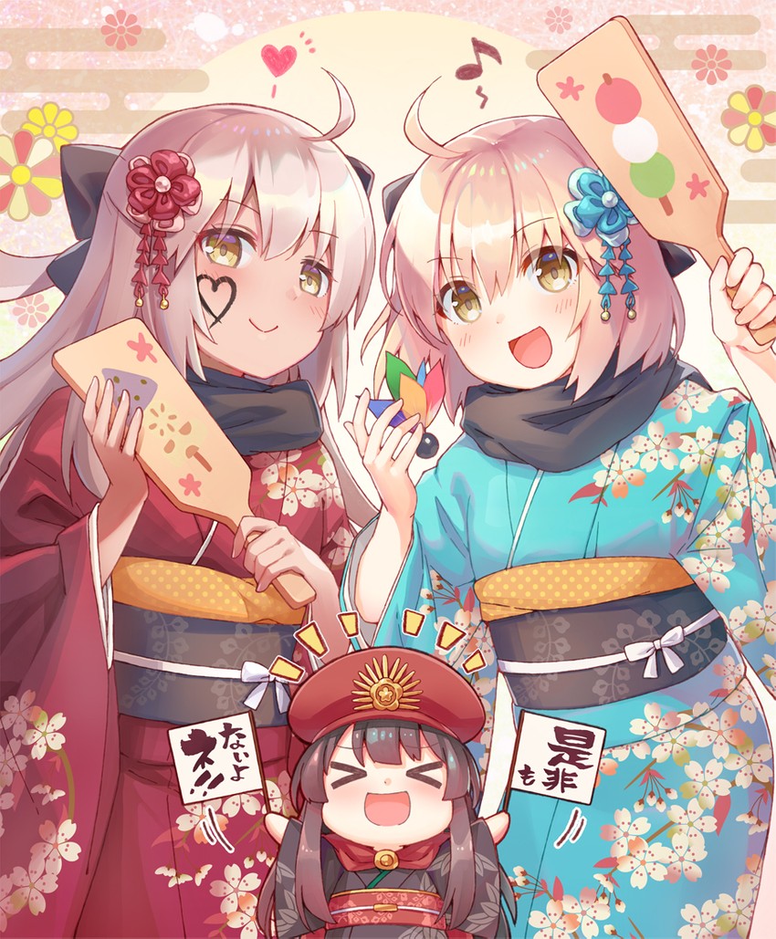 okita souji, oda nobunaga, and okita souji alter (fate and 2 more) drawn by rioshi