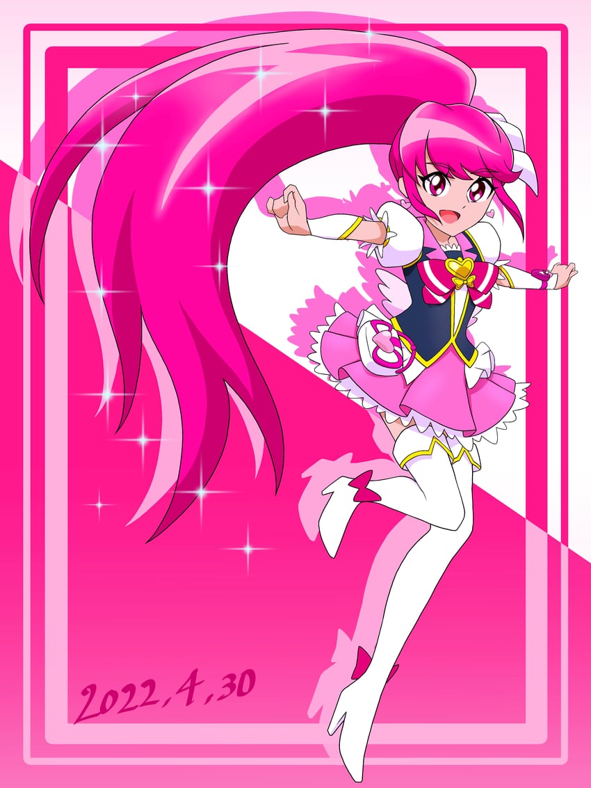 aino megumi and cure lovely (precure and 1 more) drawn by hiralin_(hiralindepuruns)