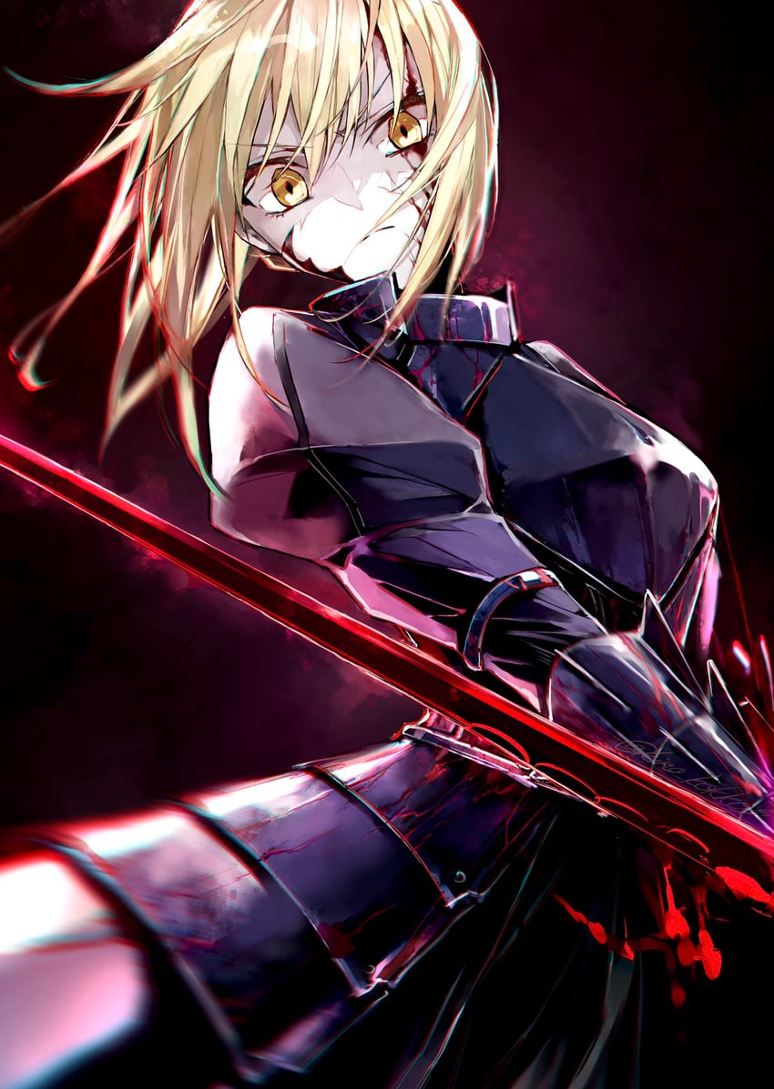 artoria pendragon and saber alter (fate and 2 more) drawn by kino_kokko