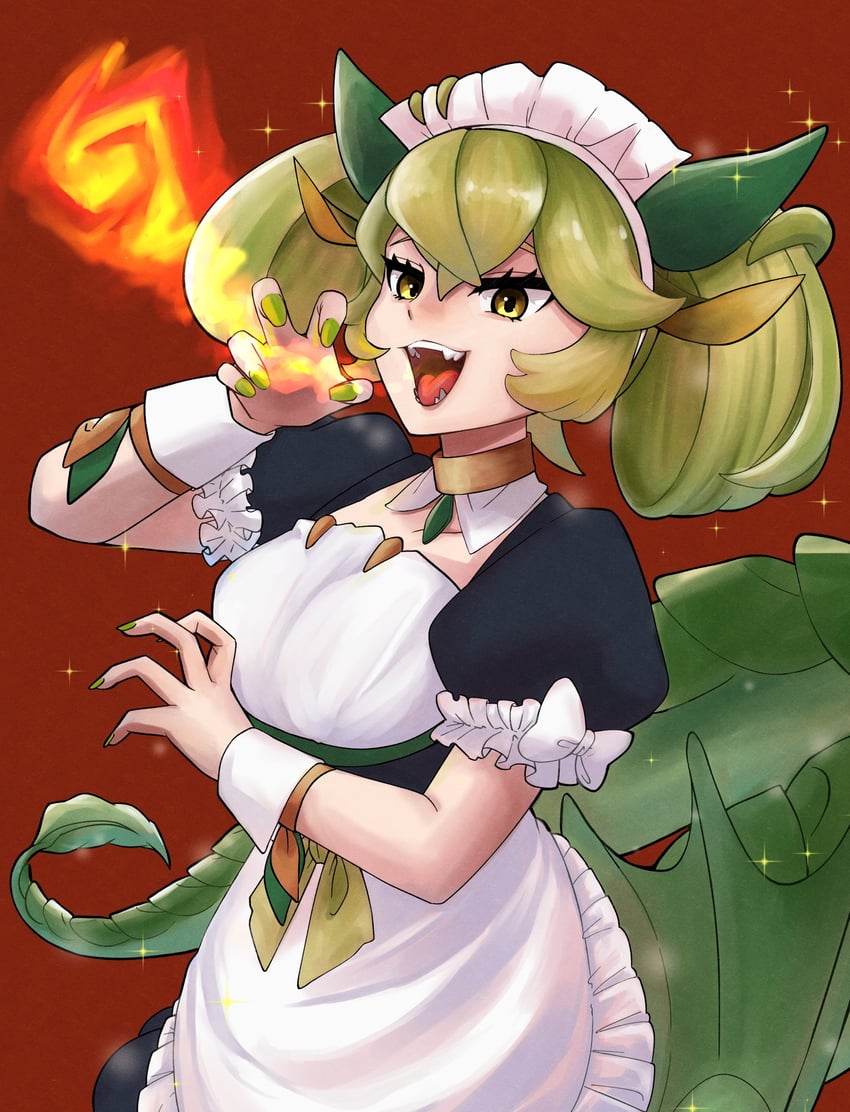parlor dragonmaid (yu-gi-oh!) drawn by kpl_kuzumochi