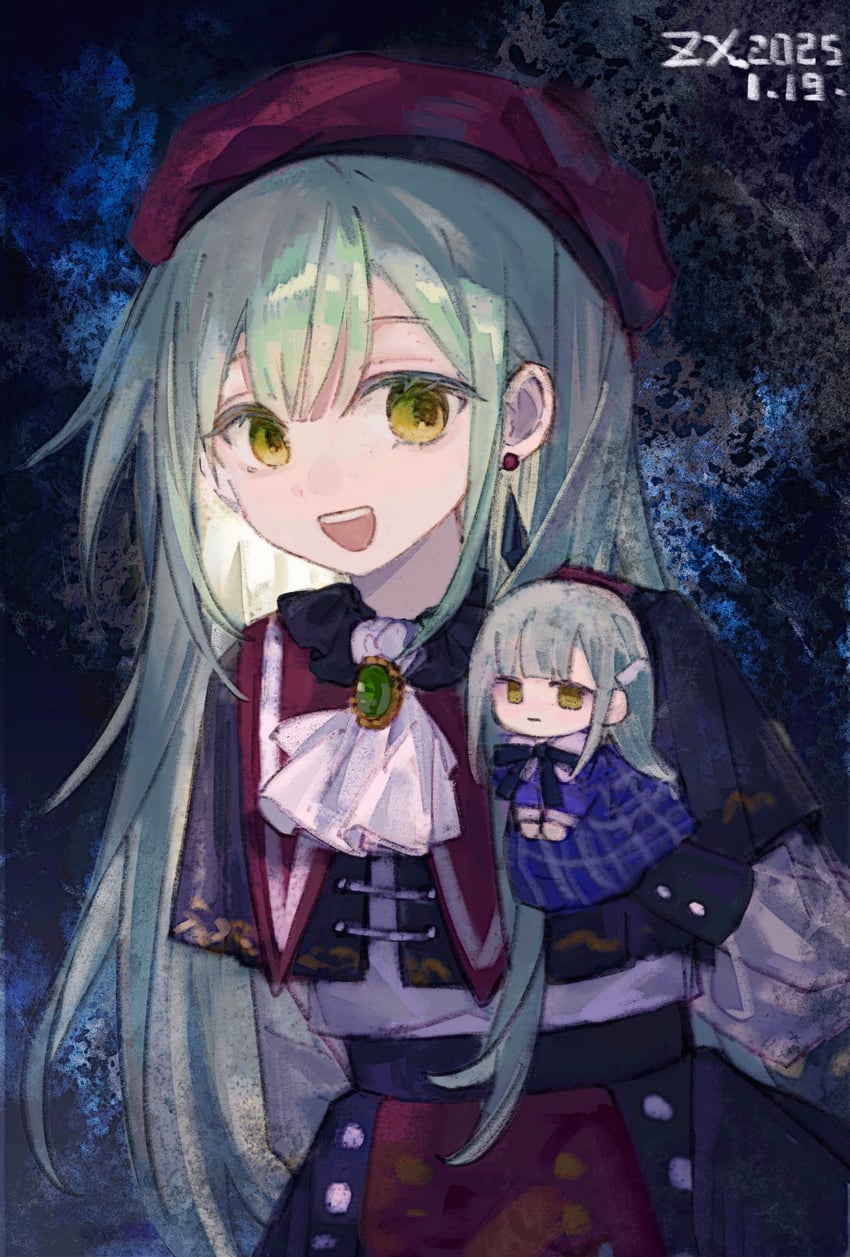wakaba mutsumi and mortis (bang dream! and 1 more) drawn by pingguo_tu