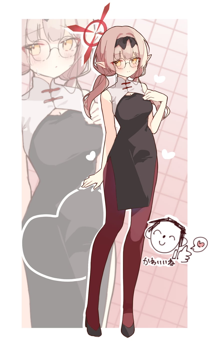 sensei, doodle sensei, and chinatsu (blue archive) drawn by rco_as