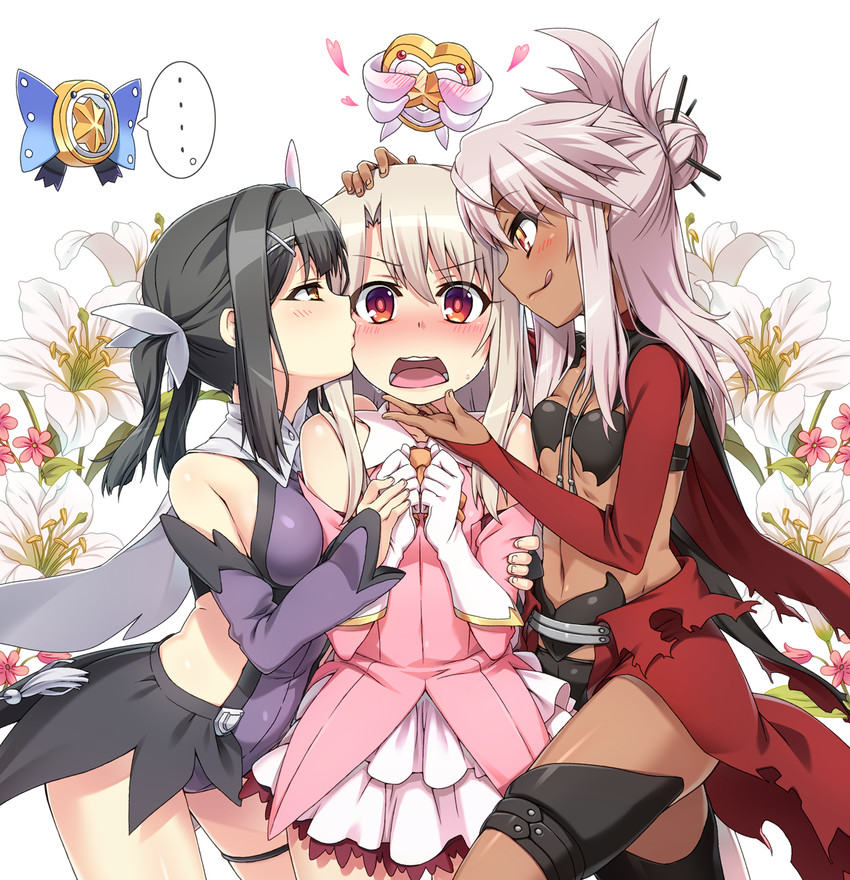 illyasviel von einzbern, chloe von einzbern, miyu edelfelt, prisma illya, magical ruby, and 1 more (fate and 1 more) drawn by takunari