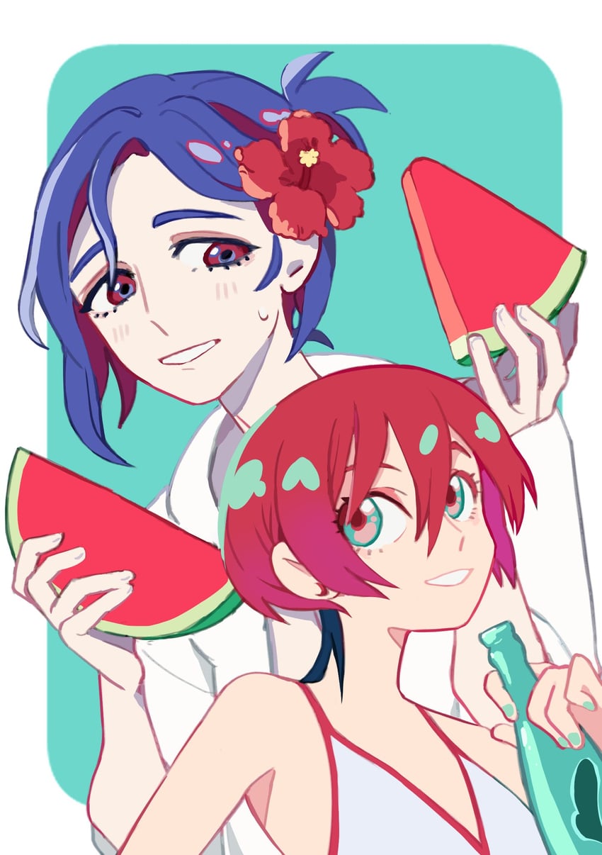 amate yuzuriha and shuji ito (gundam and 1 more) drawn by rhelia