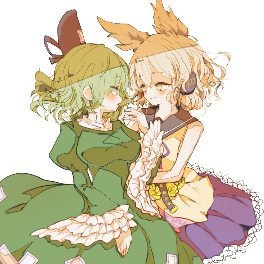 toyosatomimi no miko and soga no tojiko (touhou) drawn by maki_(osobabouro)