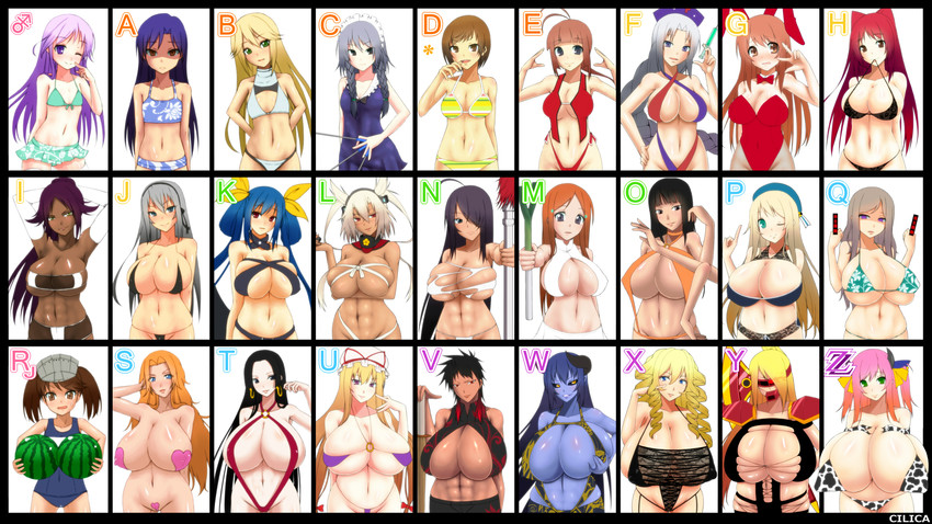 izayoi sakuya, yakumo yukari, yagokoro eirin, ryuujou, atago, and 15 more (original and 15 more) drawn by cilica