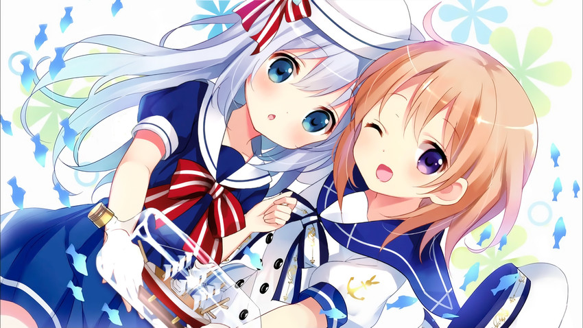 kafuu chino and hoto cocoa (gochuumon wa usagi desu ka?) drawn by koi_(koisan)