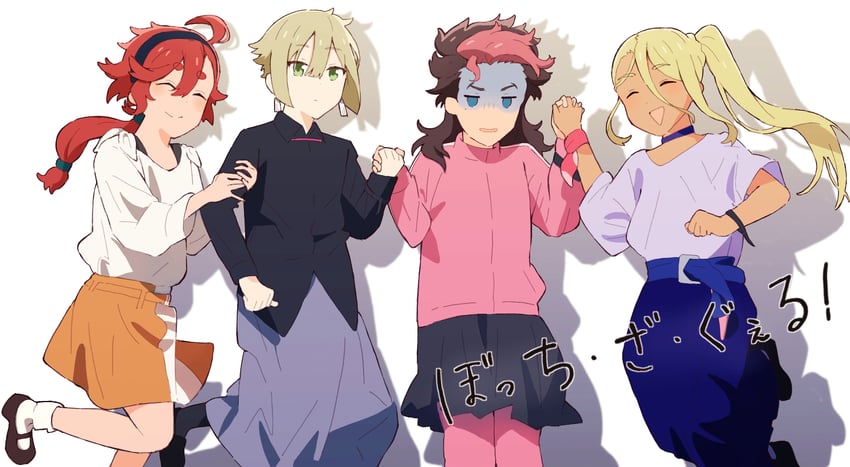 gotoh hitori, kita ikuyo, suletta mercury, ijichi nijika, yamada ryo, and 3 more (gundam and 2 more) drawn by higure28