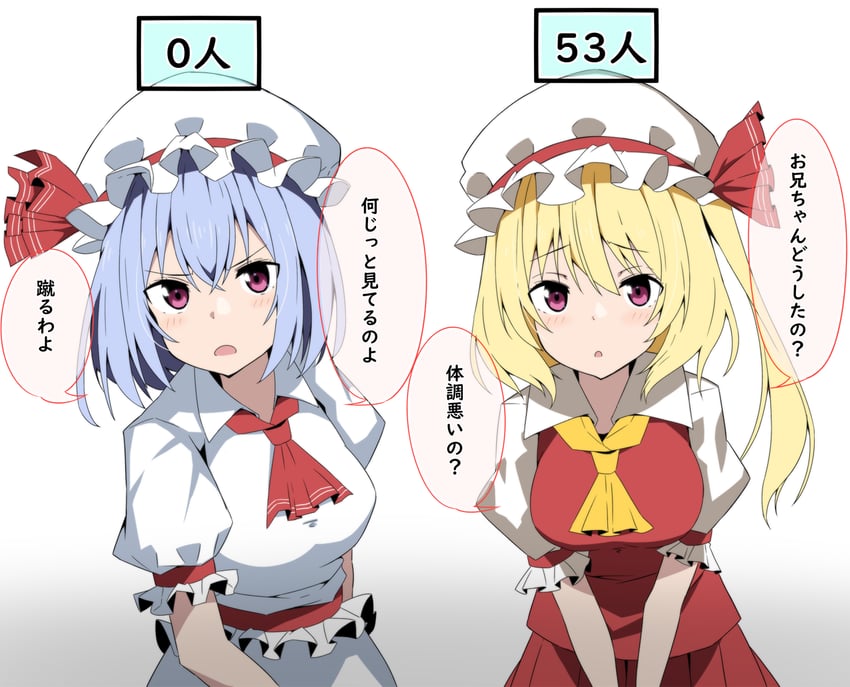 remilia scarlet and flandre scarlet (touhou) drawn by to~fuya