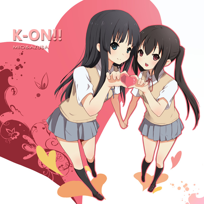 akiyama mio and nakano azusa (k-on!) drawn by zhao_shuwen