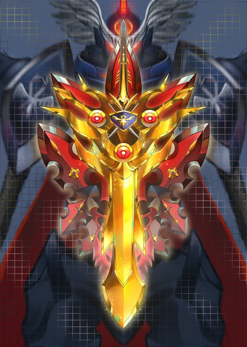 durandamon, bryweludramon, and ragnalordmon (digimon) drawn by zxr0t