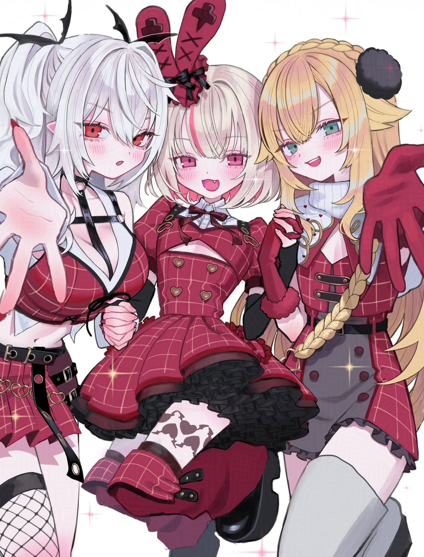 makaino ririmu, kuzuha, uzuki kou, and sanya (nijisanji) drawn by nelta_rene