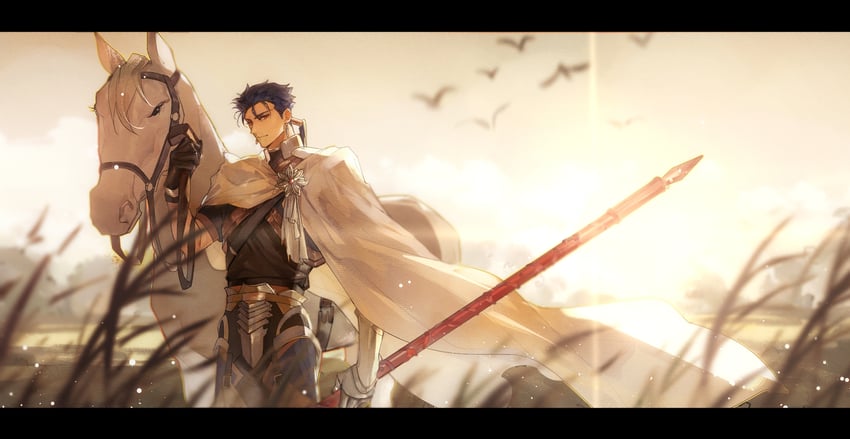 cu chulainn (fate and 2 more) drawn by ayu137700