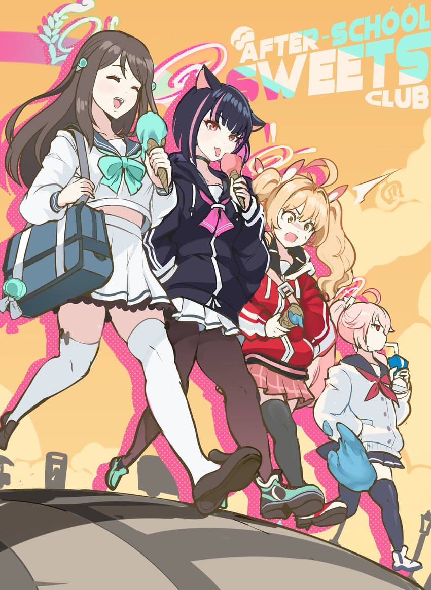 kazusa, natsu, yoshimi, and airi (blue archive) drawn by revolverwing