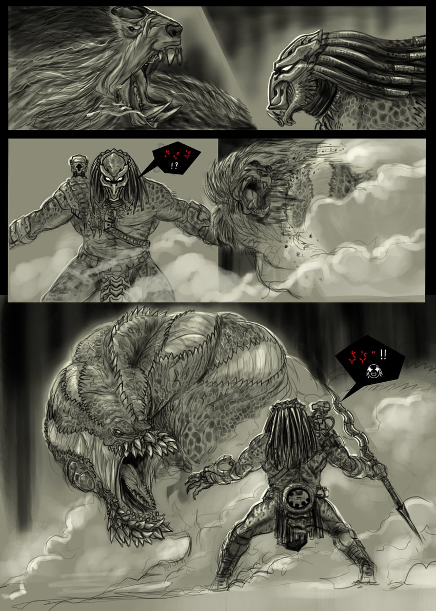 predator, deviljho, and doshaguma (monster hunter and 2 more) drawn by tacuyanjun