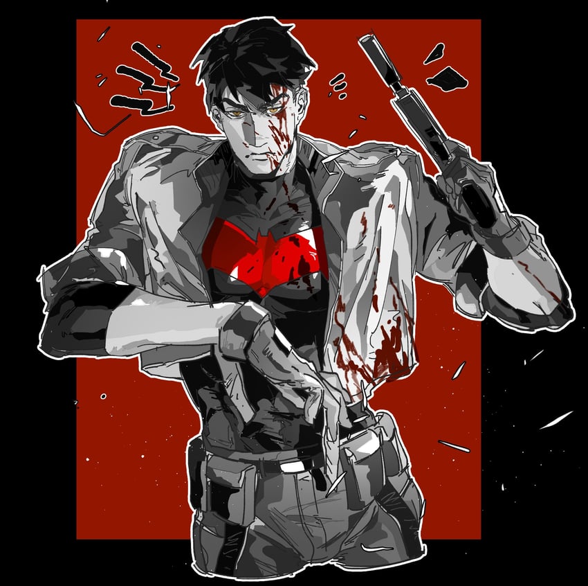 jason todd and red hood (dc comics and 2 more) drawn by guoba7777