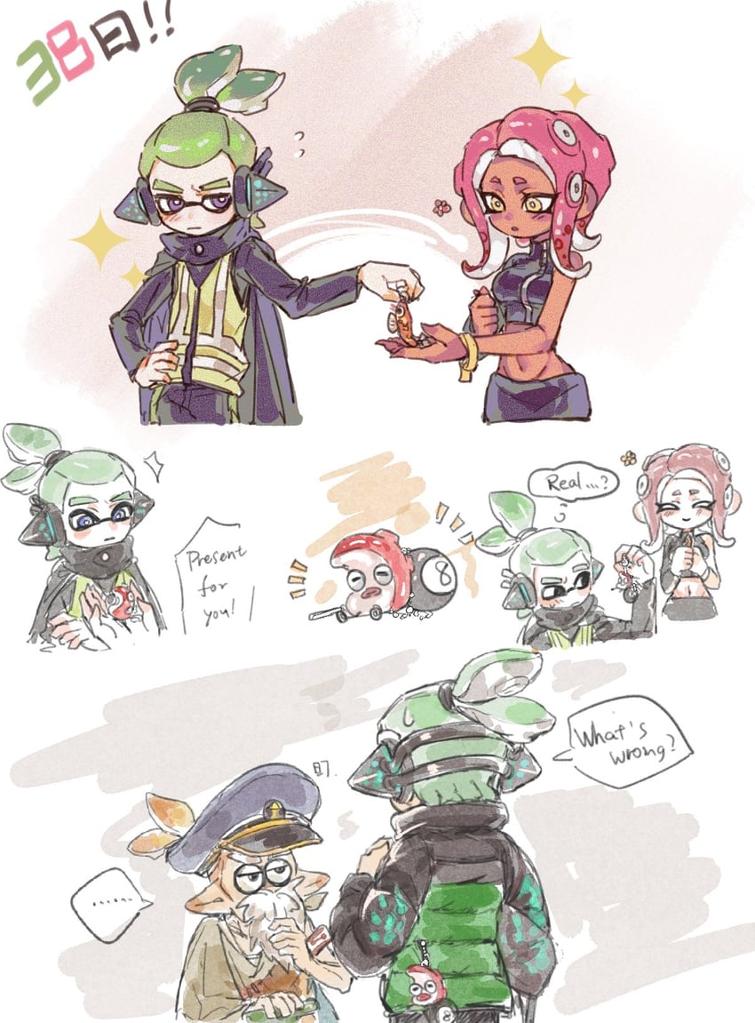inkling player character, octoling player character, octoling girl, inkling boy, agent 8, and 3 more (splatoon and 2 more) drawn by gucandiyi52092