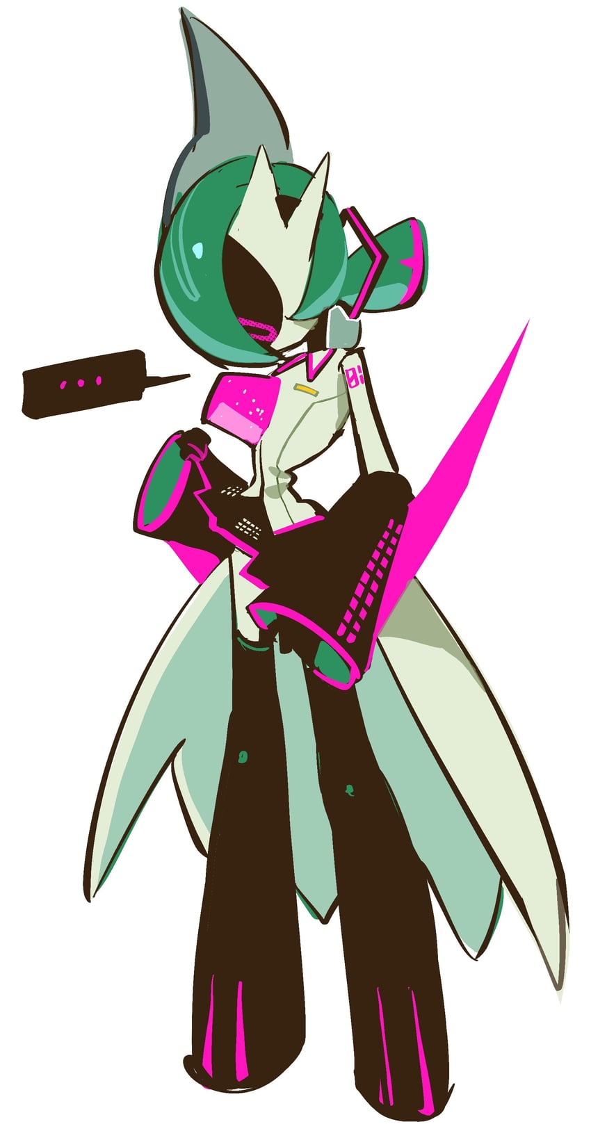 hatsune miku and iron valiant (pokemon and 1 more) drawn by kosherea
