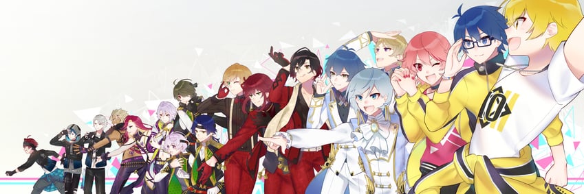miki nozomu, tsubaki seito, hinata mahiru, yagami soma, tsubaki kento, and 13 more (dankira!!!) drawn by 1623
