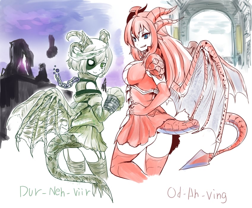 odahviing and durnehviir (the elder scrolls and 1 more) drawn by okamura_(okamura086)