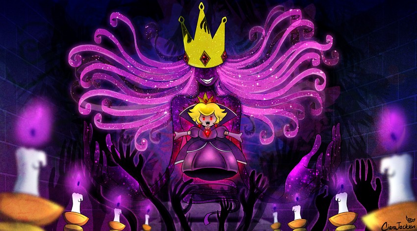 princess peach and shadow queen (mario and 2 more) drawn by ciara_jackson