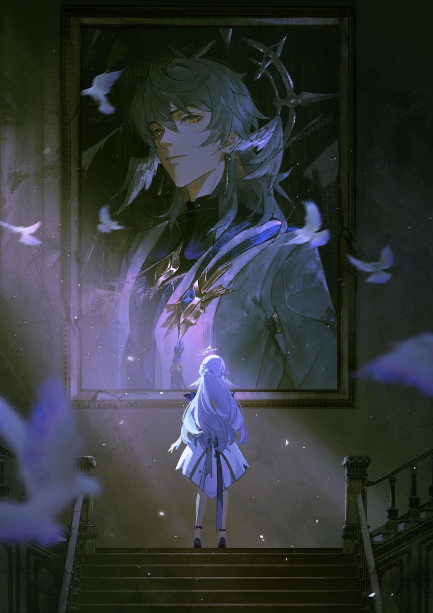 robin and sunday (honkai and 1 more) drawn by kkknnnn