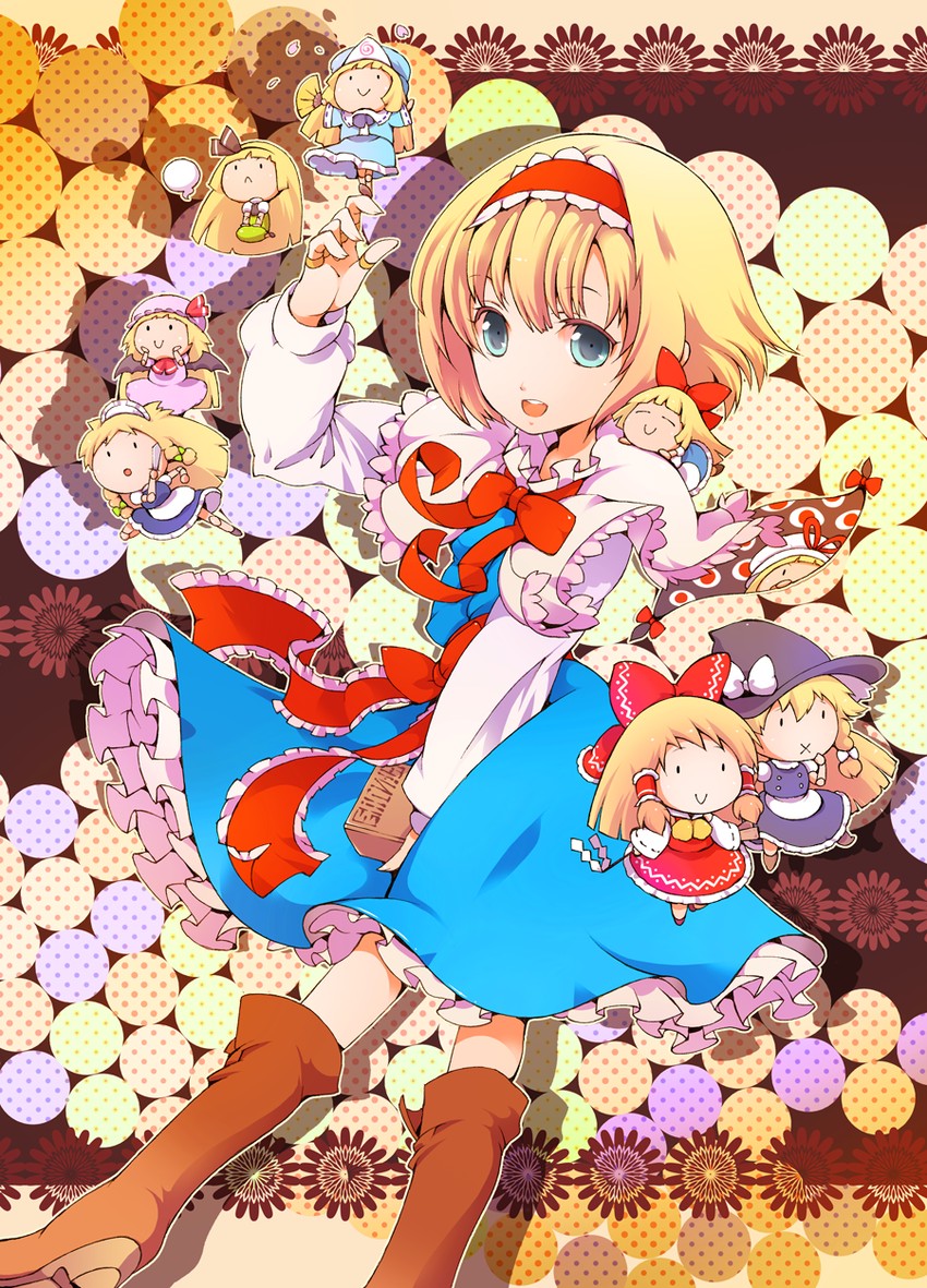 hakurei reimu, kirisame marisa, remilia scarlet, izayoi sakuya, konpaku youmu, and 4 more (touhou and 1 more) drawn by ichizen_(o_tori)