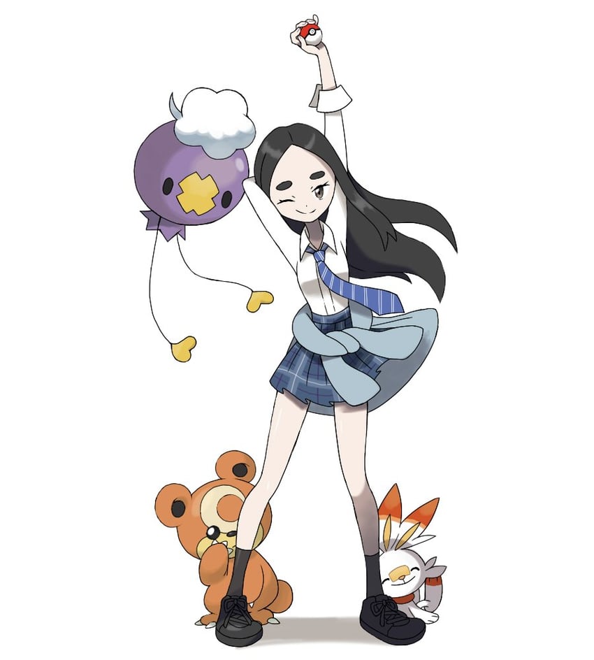 scorbunny, drifloon, teddiursa, and minji (pokemon and 2 more) drawn by tomi_(t4p10c4_)