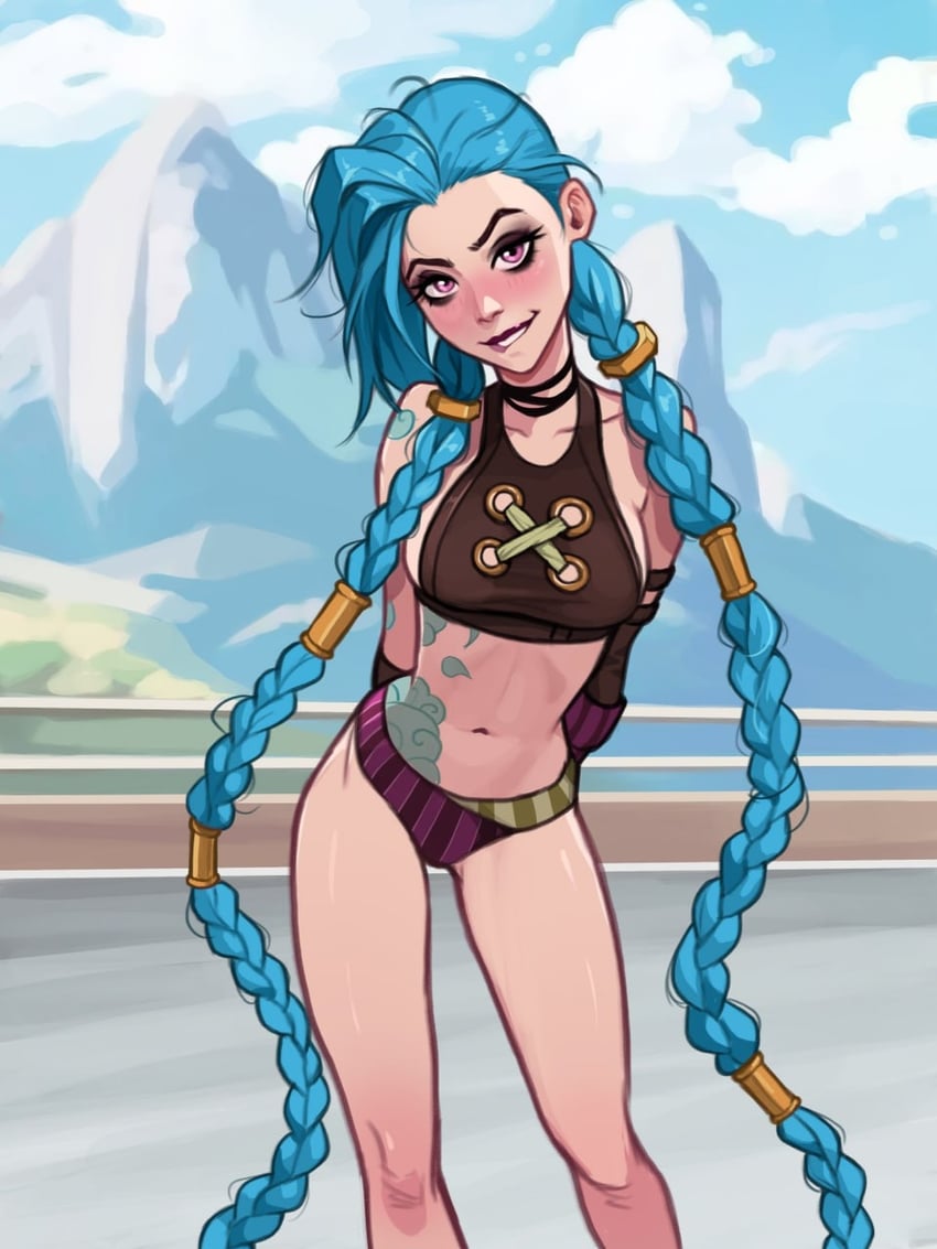 jinx (league of legends and 1 more) drawn by olena_minko