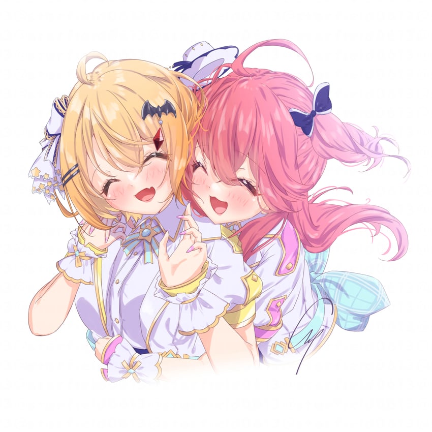 sakura miko and yozora mel (hololive) drawn by starfield0613