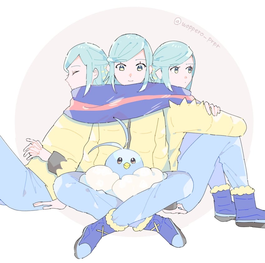 grusha and swablu (pokemon and 1 more) drawn by woppero_prpr