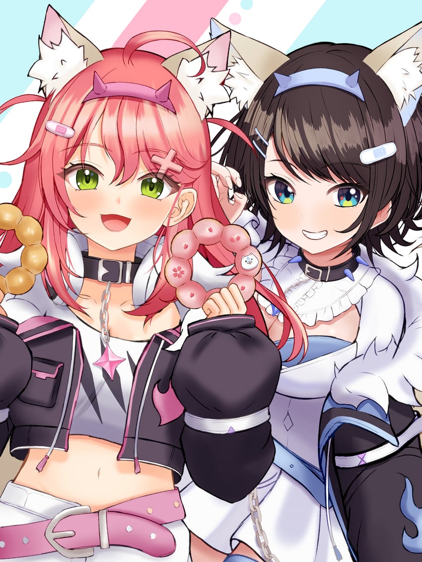 sakura miko, oozora subaru, fuwawa abyssgard, and mococo abyssgard (hololive and 1 more) drawn by riraranran