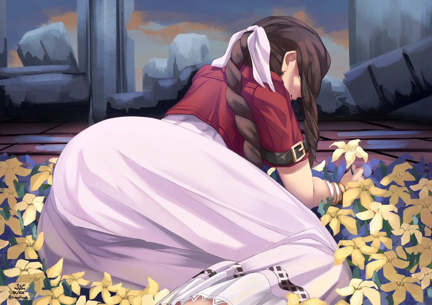 aerith gainsborough (final fantasy and 1 more) drawn by bl/ess