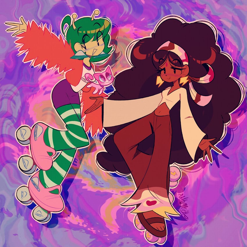 mars and jupiter (milky way & the galaxy girls) drawn by revauri