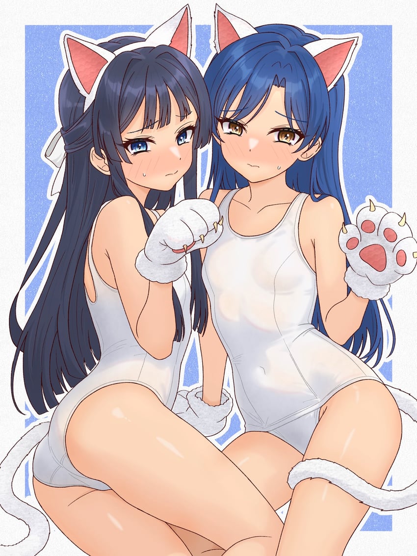kisaragi chihaya and mogami shizuka (idolmaster and 1 more) drawn by 82k_mugi