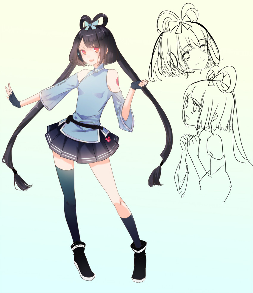 luo tianyi (vocaloid and 1 more) drawn by ayumi_(xiwu)