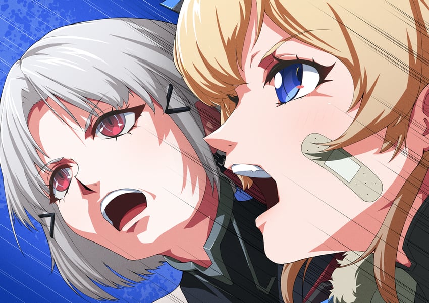 drake and laplace (goddess of victory: nikke and 1 more) drawn by hiraken