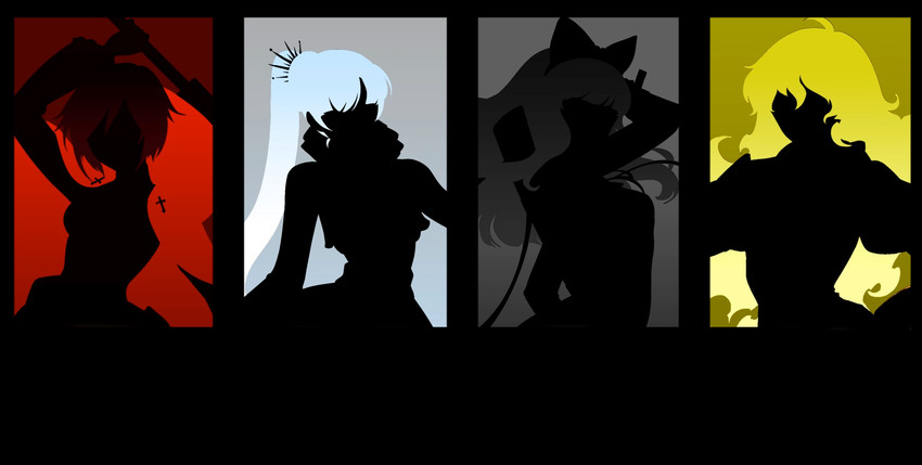 ruby rose, weiss schnee, yang xiao long, and blake belladonna (rwby) drawn by monty_oum