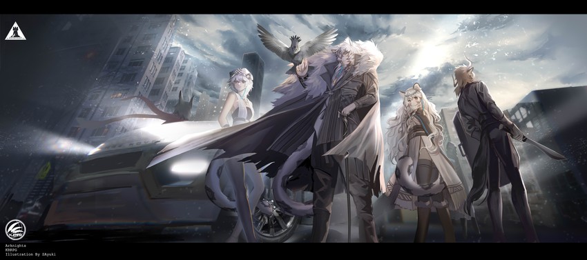 doctor, pramanix, silverash, cliffheart, matterhorn, and 2 more (arknights) drawn by sa'yuki