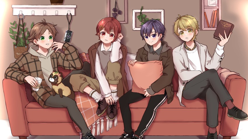 aho no sakata, uratanuki, senra, and shima (urashimasakatasen) drawn by hatoka_ra5