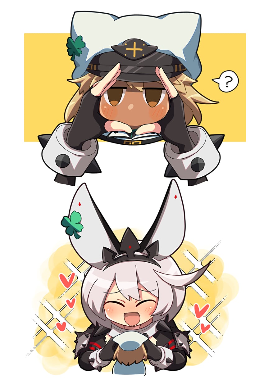 ramlethal valentine and elphelt valentine (guilty gear and 2 more) drawn by itsuka_neru